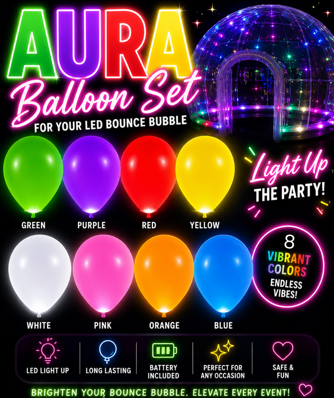 Aura Glow Balloon Set